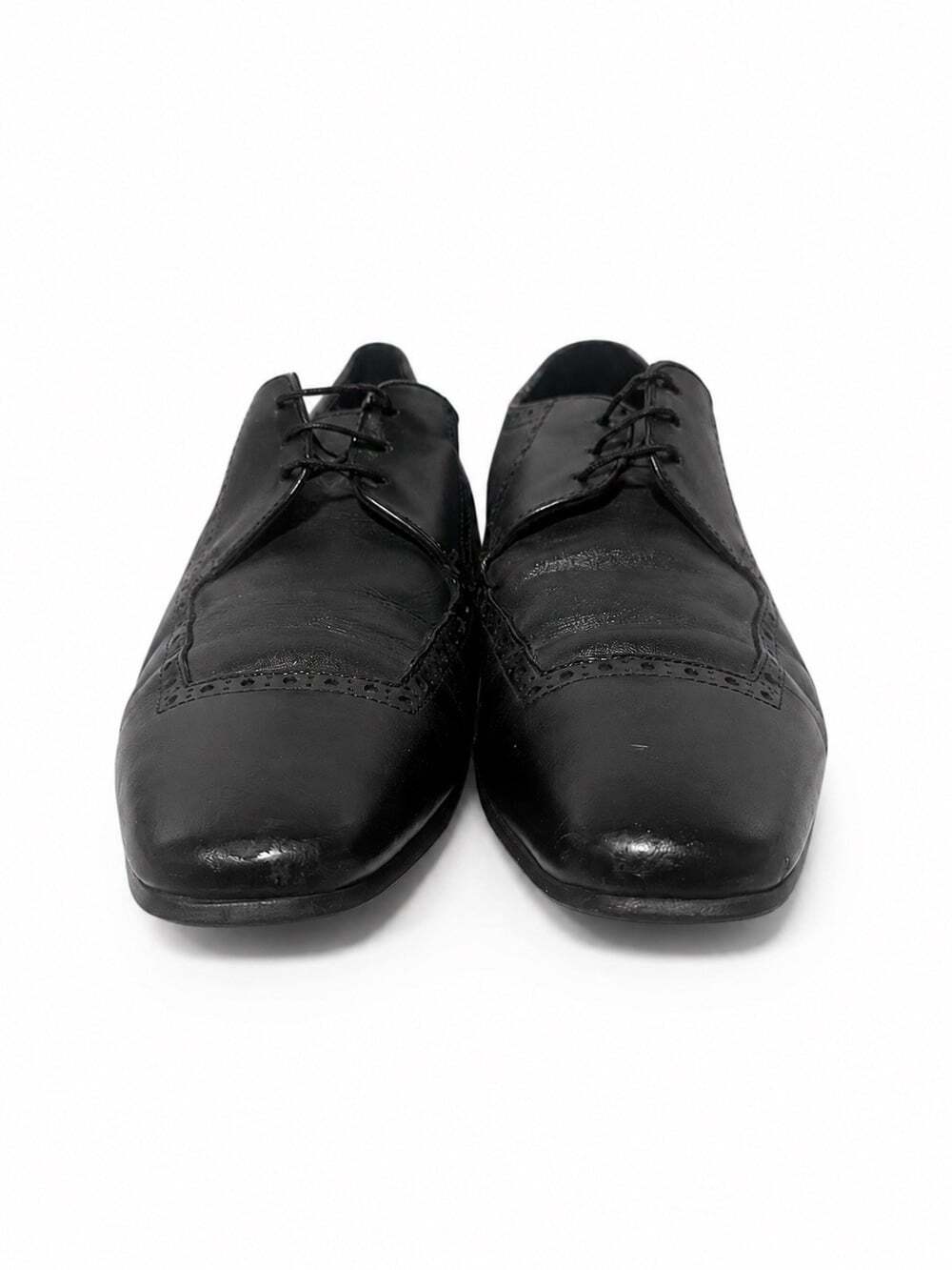 Ted Baker men black leather wingtip oxford dress shoes size 8 - Picture 3 of 6